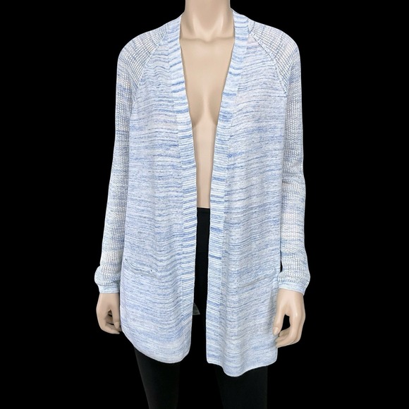 Talbots Sweaters - Talbots Cardigan Women Medium Blue Open Long Sleeve Knit Pockets NWT